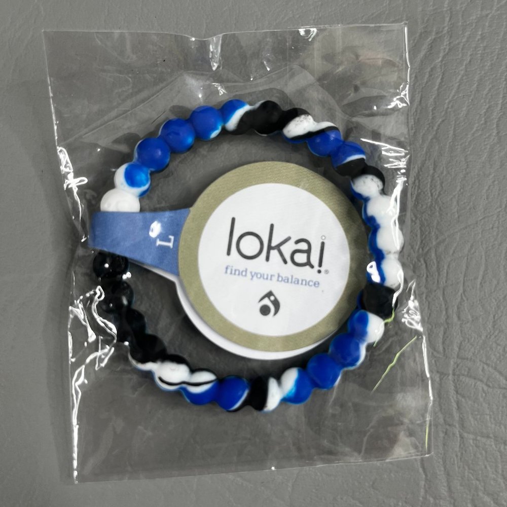 Lokai Bracelets Blue Black & White Tie-Dye Theme New Sealed NWT